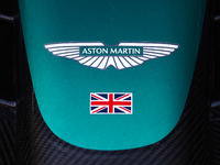 Aston Martin Aramco logo during the Formula 1 post-season testing at Yas Marina Cicuit in Abu Dhabi, United Arab Emirates on December 10, 20...