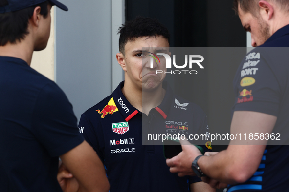 Isack Hadjar during the Formula 1 post-season testing at Yas Marina Cicuit in Abu Dhabi, United Arab Emirates on December 10, 2024. 