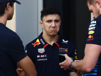 Isack Hadjar during the Formula 1 post-season testing at Yas Marina Cicuit in Abu Dhabi, United Arab Emirates on December 10, 2024. (