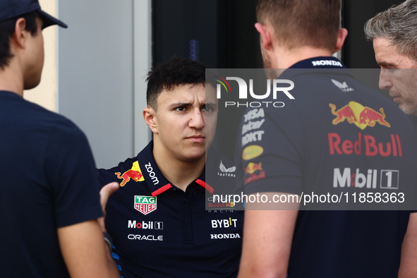 Isack Hadjar during the Formula 1 post-season testing at Yas Marina Cicuit in Abu Dhabi, United Arab Emirates on December 10, 2024. 