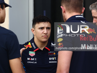 Isack Hadjar during the Formula 1 post-season testing at Yas Marina Cicuit in Abu Dhabi, United Arab Emirates on December 10, 2024. (