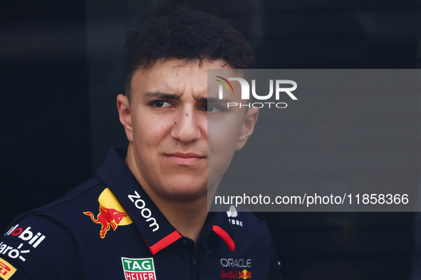 Isack Hadjar during the Formula 1 post-season testing at Yas Marina Cicuit in Abu Dhabi, United Arab Emirates on December 10, 2024. 