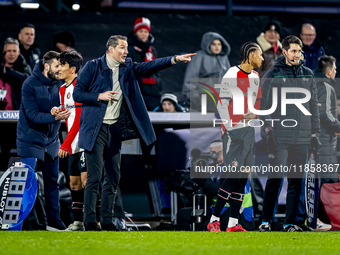 Feyenoord Rotterdam trainer Brian Priske is present during the match between Feyenoord and Sparta Praha at Stadium De Kuip for the Champions...