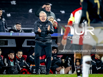 Sparta Praha trainer Lars Friis is present during the match between Feyenoord and Sparta Praha at Stadium De Kuip for the Champions League -...