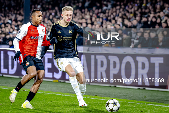 Feyenoord Rotterdam forward Igor Paixao and Sparta Praha defender Jaroslav Zeleny play during the match between Feyenoord and Sparta Praha a...