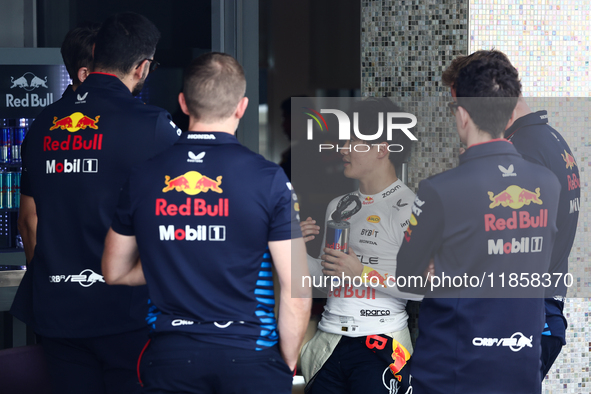 Yuki Tsunoda during the Formula 1 post-season testing at Yas Marina Cicuit in Abu Dhabi, United Arab Emirates on December 10, 2024. 