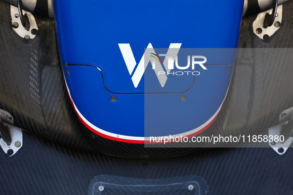 Williams logo during the Formula 1 post-season testing at Yas Marina Cicuit in Abu Dhabi, United Arab Emirates on December 10, 2024. 