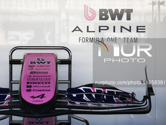 Alpine logo during the Formula 1 post-season testing at Yas Marina Cicuit in Abu Dhabi, United Arab Emirates on December 10, 2024. (