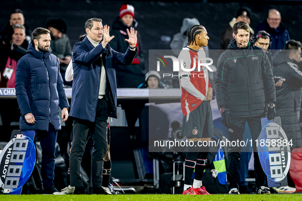 Feyenoord Rotterdam trainer Brian Priske is present during the match between Feyenoord and Sparta Praha at Stadium De Kuip for the Champions...