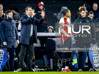 Feyenoord Rotterdam trainer Brian Priske is present during the match between Feyenoord and Sparta Praha at Stadium De Kuip for the Champions...