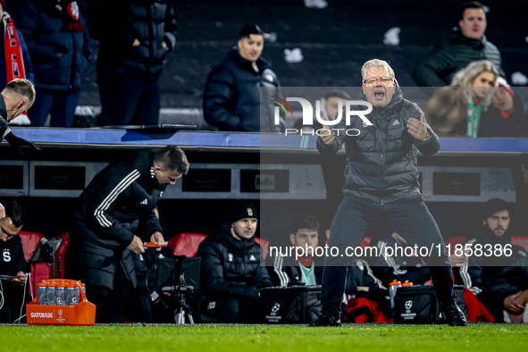 Sparta Praha trainer Lars Friis is present during the match between Feyenoord and Sparta Praha at Stadium De Kuip for the Champions League -...