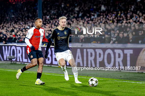 Feyenoord Rotterdam forward Igor Paixao and Sparta Praha defender Jaroslav Zeleny play during the match between Feyenoord and Sparta Praha a...