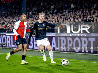 Feyenoord Rotterdam forward Igor Paixao and Sparta Praha defender Jaroslav Zeleny play during the match between Feyenoord and Sparta Praha a...