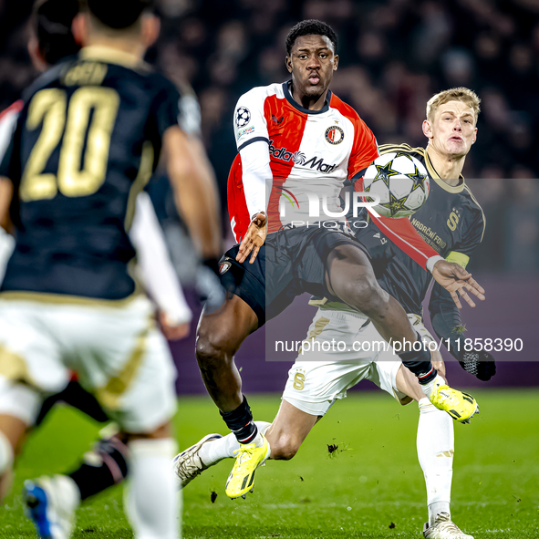 Feyenoord Rotterdam forward Ibrahim Osman and Sparta Praha defender Asger Sorensen play during the match between Feyenoord and Sparta Praha...