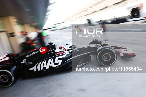 Esteban Ocon during the Formula 1 post-season testing at Yas Marina Cicuit in Abu Dhabi, United Arab Emirates on December 10, 2024. 