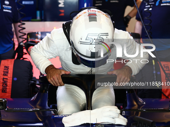 Carlos Sainz during the Formula 1 post-season testing at Yas Marina Cicuit in Abu Dhabi, United Arab Emirates on December 10, 2024. (