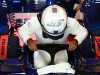 Carlos Sainz during the Formula 1 post-season testing at Yas Marina Cicuit in Abu Dhabi, United Arab Emirates on December 10, 2024. (