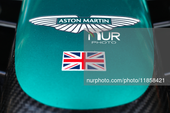 Aston Martin Aramco logo during the Formula 1 post-season testing at Yas Marina Cicuit in Abu Dhabi, United Arab Emirates on December 10, 20...