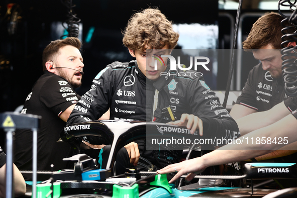 Andrea Kimi Antonelli during the Formula 1 post-season testing at Yas Marina Cicuit in Abu Dhabi, United Arab Emirates on December 10, 2024....