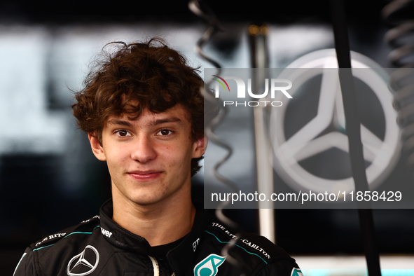 Andrea Kimi Antonelli during the Formula 1 post-season testing at Yas Marina Cicuit in Abu Dhabi, United Arab Emirates on December 10, 2024....