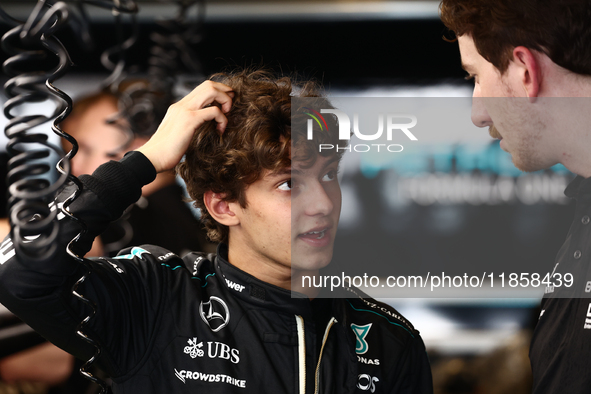 Andrea Kimi Antonelli during the Formula 1 post-season testing at Yas Marina Cicuit in Abu Dhabi, United Arab Emirates on December 10, 2024....