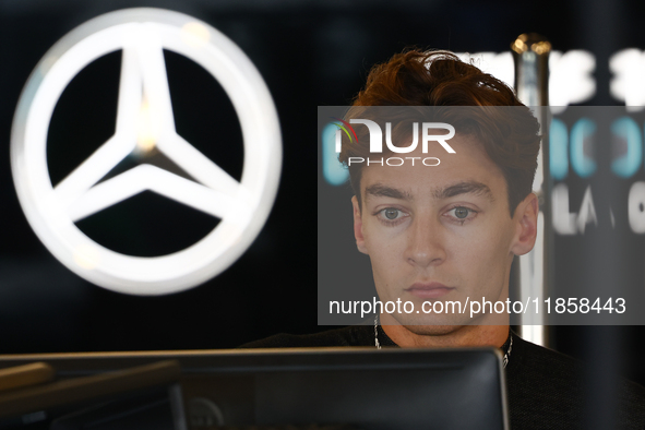 George Russell of Mercedes during the Formula 1 post-season testing at Yas Marina Cicuit in Abu Dhabi, United Arab Emirates on December 10,...