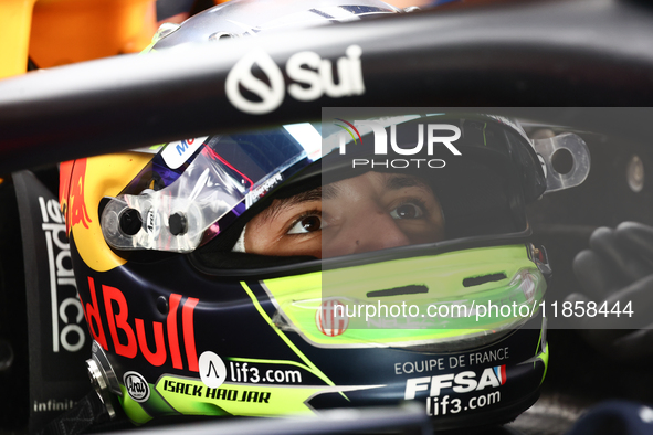 Isack Hadjar during the Formula 1 post-season testing at Yas Marina Cicuit in Abu Dhabi, United Arab Emirates on December 10, 2024. 