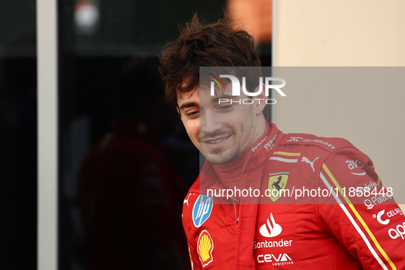 Charles Leclerc of Ferrari during the Formula 1 post-season testing at Yas Marina Cicuit in Abu Dhabi, United Arab Emirates on December 10,...