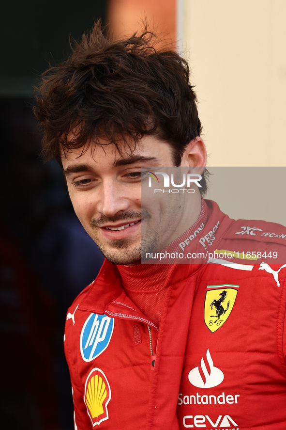 Charles Leclerc of Ferrari during the Formula 1 post-season testing at Yas Marina Cicuit in Abu Dhabi, United Arab Emirates on December 10,...