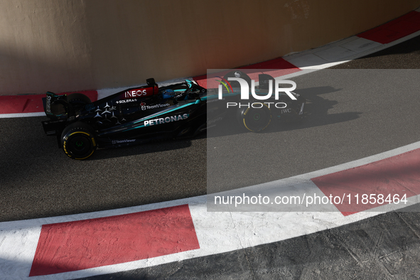 George Russell of Mercedes during the Formula 1 post-season testing at Yas Marina Cicuit in Abu Dhabi, United Arab Emirates on December 10,...