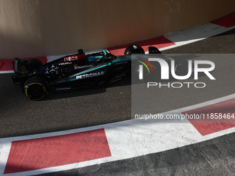 George Russell of Mercedes during the Formula 1 post-season testing at Yas Marina Cicuit in Abu Dhabi, United Arab Emirates on December 10,...