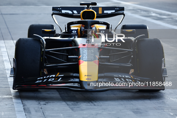 Yuki Tsunoda during the Formula 1 post-season testing at Yas Marina Cicuit in Abu Dhabi, United Arab Emirates on December 10, 2024. 