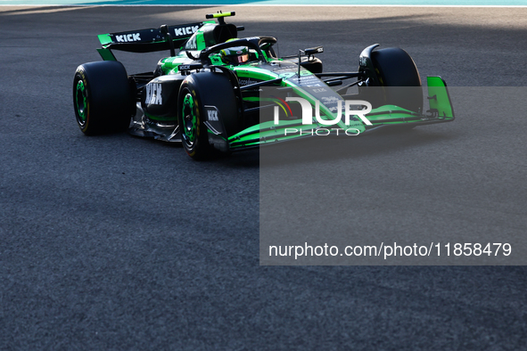 Gabriel Bortoleto during the Formula 1 post-season testing at Yas Marina Cicuit in Abu Dhabi, United Arab Emirates on December 10, 2024. 