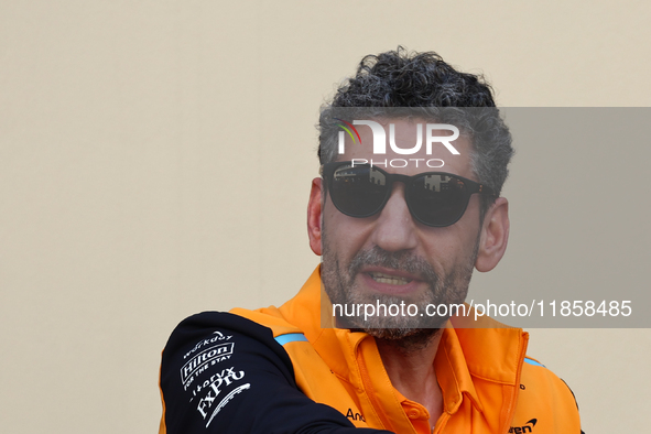 Andrea Stella during the Formula 1 post-season testing at Yas Marina Cicuit in Abu Dhabi, United Arab Emirates on December 10, 2024. 