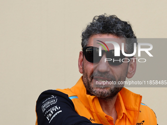 Andrea Stella during the Formula 1 post-season testing at Yas Marina Cicuit in Abu Dhabi, United Arab Emirates on December 10, 2024. (