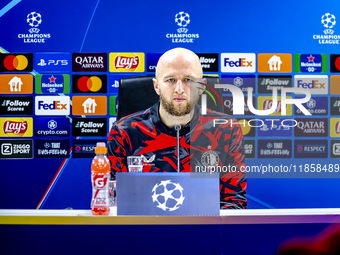 Feyenoord Rotterdam defender Gernot Traner attends the press conference after the match between Feyenoord and Sparta Praha at Stadium De Kui...