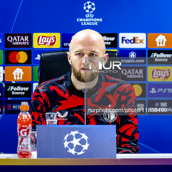 Feyenoord Rotterdam defender Gernot Traner attends the press conference after the match between Feyenoord and Sparta Praha at Stadium De Kui...