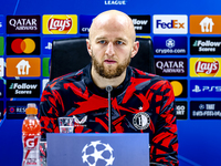 Feyenoord Rotterdam defender Gernot Traner attends the press conference after the match between Feyenoord and Sparta Praha at Stadium De Kui...