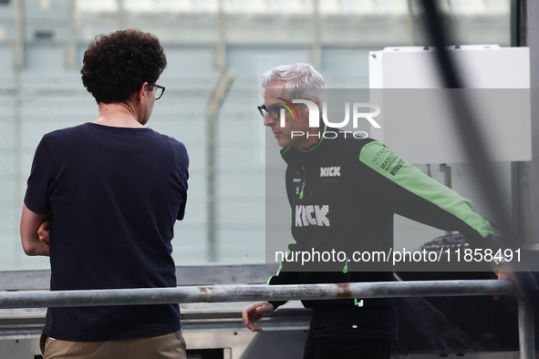 Mattia Binotto and Alessandro Alunni Bravi during the Formula 1 post-season testing at Yas Marina Cicuit in Abu Dhabi, United Arab Emirates...