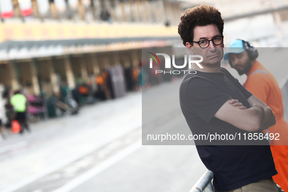 Mattia Binotto during the Formula 1 post-season testing at Yas Marina Cicuit in Abu Dhabi, United Arab Emirates on December 10, 2024. 