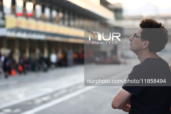 Mattia Binotto during the Formula 1 post-season testing at Yas Marina Cicuit in Abu Dhabi, United Arab Emirates on December 10, 2024. 