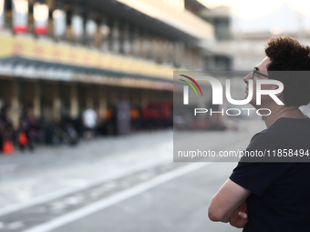 Mattia Binotto during the Formula 1 post-season testing at Yas Marina Cicuit in Abu Dhabi, United Arab Emirates on December 10, 2024. (