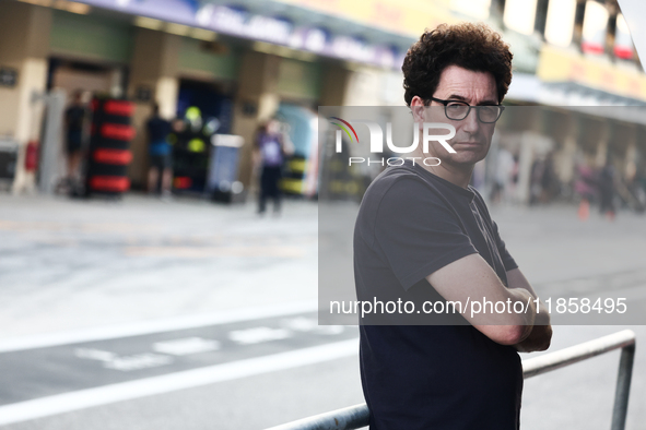 Mattia Binotto during the Formula 1 post-season testing at Yas Marina Cicuit in Abu Dhabi, United Arab Emirates on December 10, 2024. 