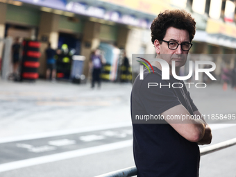 Mattia Binotto during the Formula 1 post-season testing at Yas Marina Cicuit in Abu Dhabi, United Arab Emirates on December 10, 2024. (