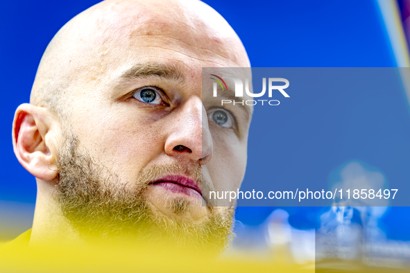 Feyenoord Rotterdam defender Gernot Traner attends the press conference after the match between Feyenoord and Sparta Praha at Stadium De Kui...