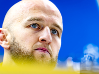 Feyenoord Rotterdam defender Gernot Traner attends the press conference after the match between Feyenoord and Sparta Praha at Stadium De Kui...