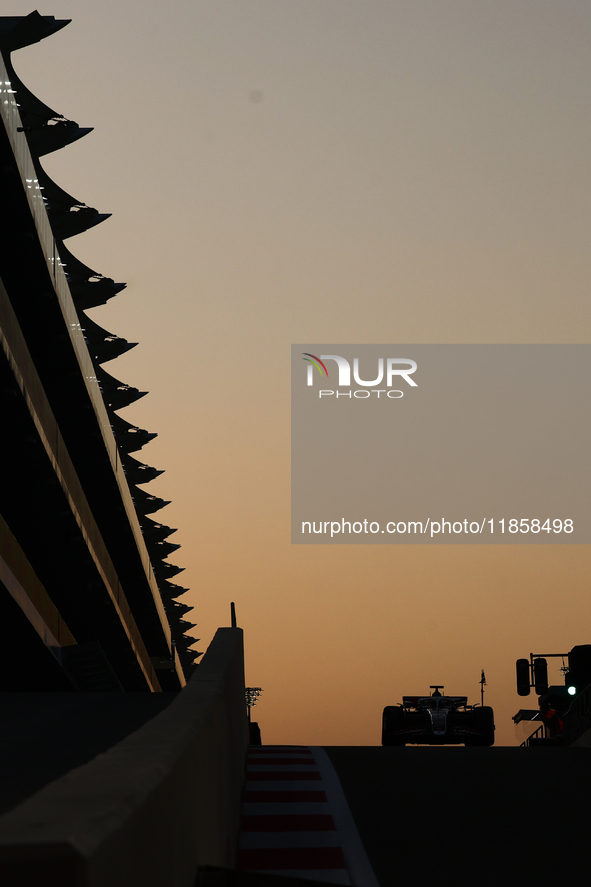 Oliver Bearman of Haas  during the Formula 1 post-season testing at Yas Marina Cicuit in Abu Dhabi, United Arab Emirates on December 10, 202...