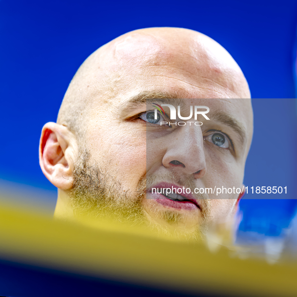 Feyenoord Rotterdam defender Gernot Traner attends the press conference after the match between Feyenoord and Sparta Praha at Stadium De Kui...