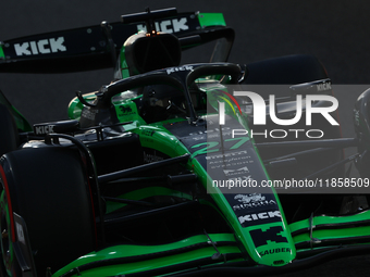 Nico Hulkenberg during the Formula 1 post-season testing at Yas Marina Cicuit in Abu Dhabi, United Arab Emirates on December 10, 2024. (