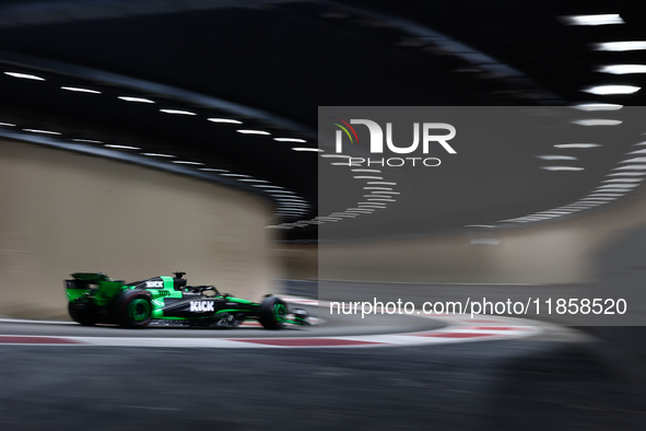 Nico Hulkenberg during the Formula 1 post-season testing at Yas Marina Cicuit in Abu Dhabi, United Arab Emirates on December 10, 2024. 